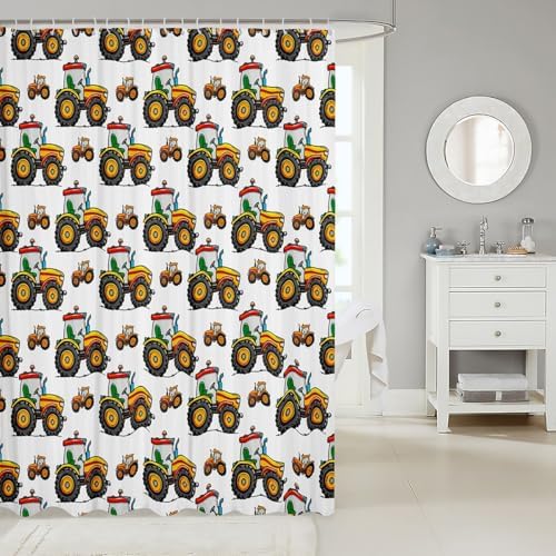 Feelyou Excavator Car Shower Curtain Set 72x72