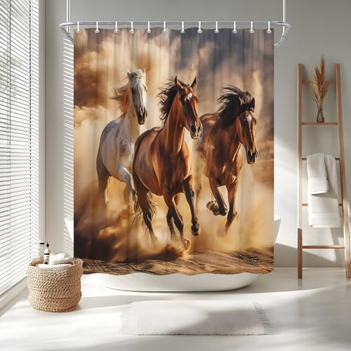Western Themes Stallion Horse Shower Curtain