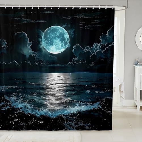 Shower Curtain Kids Moon Design 72x72