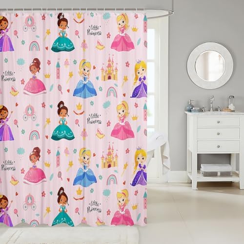 Magical Princess Bath Curtain with 12 Hooks Perfect for Gifting