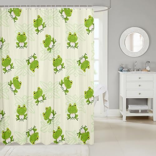 Feelyou Green Frog 72x78-inch bathroom shower curtain waterproof