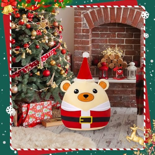 Cozy Bear Christmas Plush Pillow Perfect Cuddle Buddy