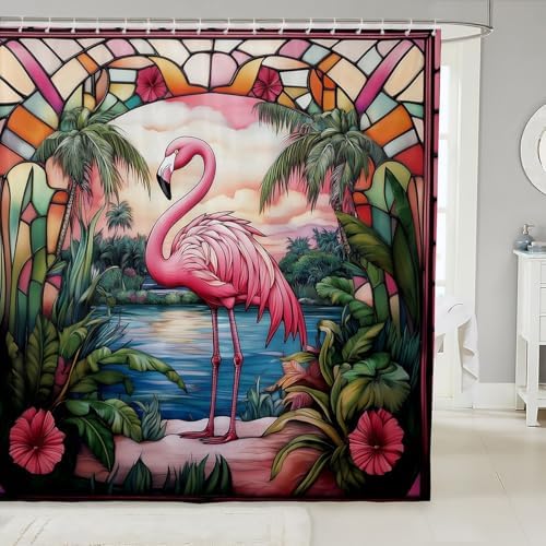 Manfei Flamingo Kids Bath Curtain