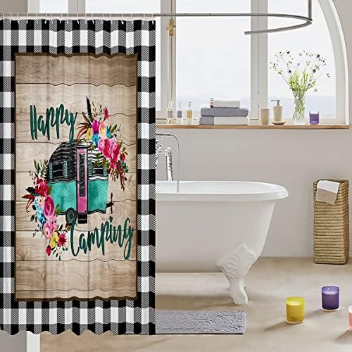 Manfei RV Happy Travel Shower Curtains
