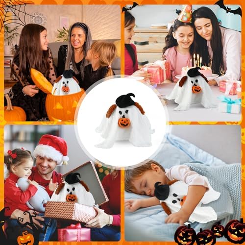 Halloween Plush Toy Spooky Ghost with Pumpkin Pillow
