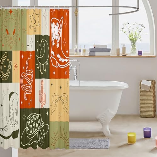 Wild Western Cowboy Bath Curtain Set