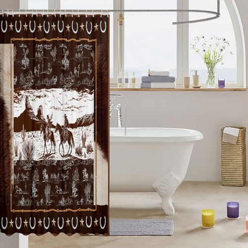 Boys Men Kids Western Aztec shower curtain 72x84 set