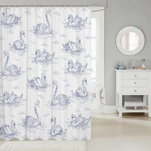 Feelyou Cartoon Swan 72x78-Inch Kids Bath Shower Curtain