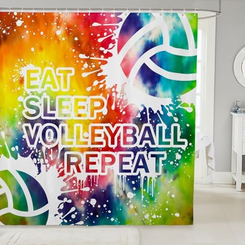 Feelyou Tie Dye Volleyball Bath Curtain 72x72