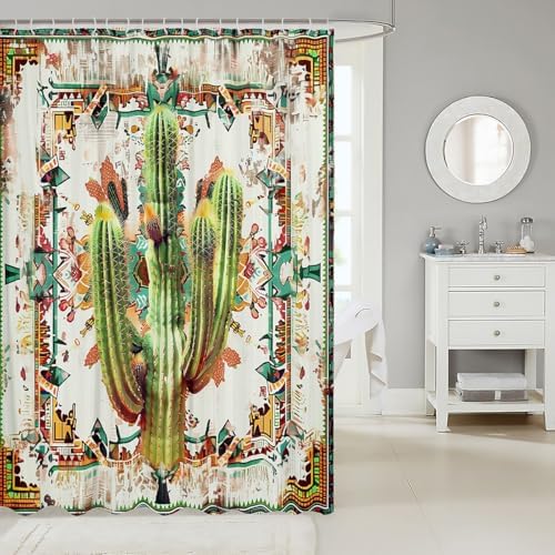 Feelyou 72x72 Cactus Bathroom Shower Curtain Set
