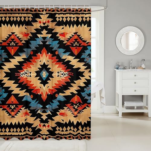 Feelyou Western Boho Bath Curtain Boys Girls 72x72 tribal shower curtain waterproof