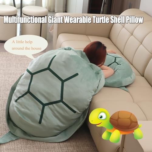 Wearable Turtle-shell Plush Pillow for Adults