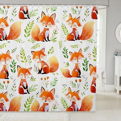 Feelyou Cartoon Fox Shower Curtain Set 72x78