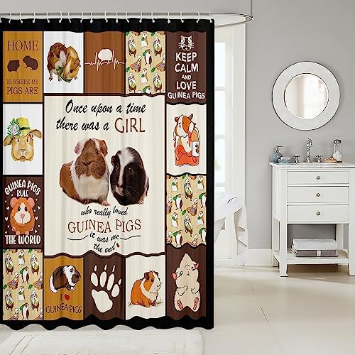 Manfei Cute Guinea Pig Shower Curtain Set