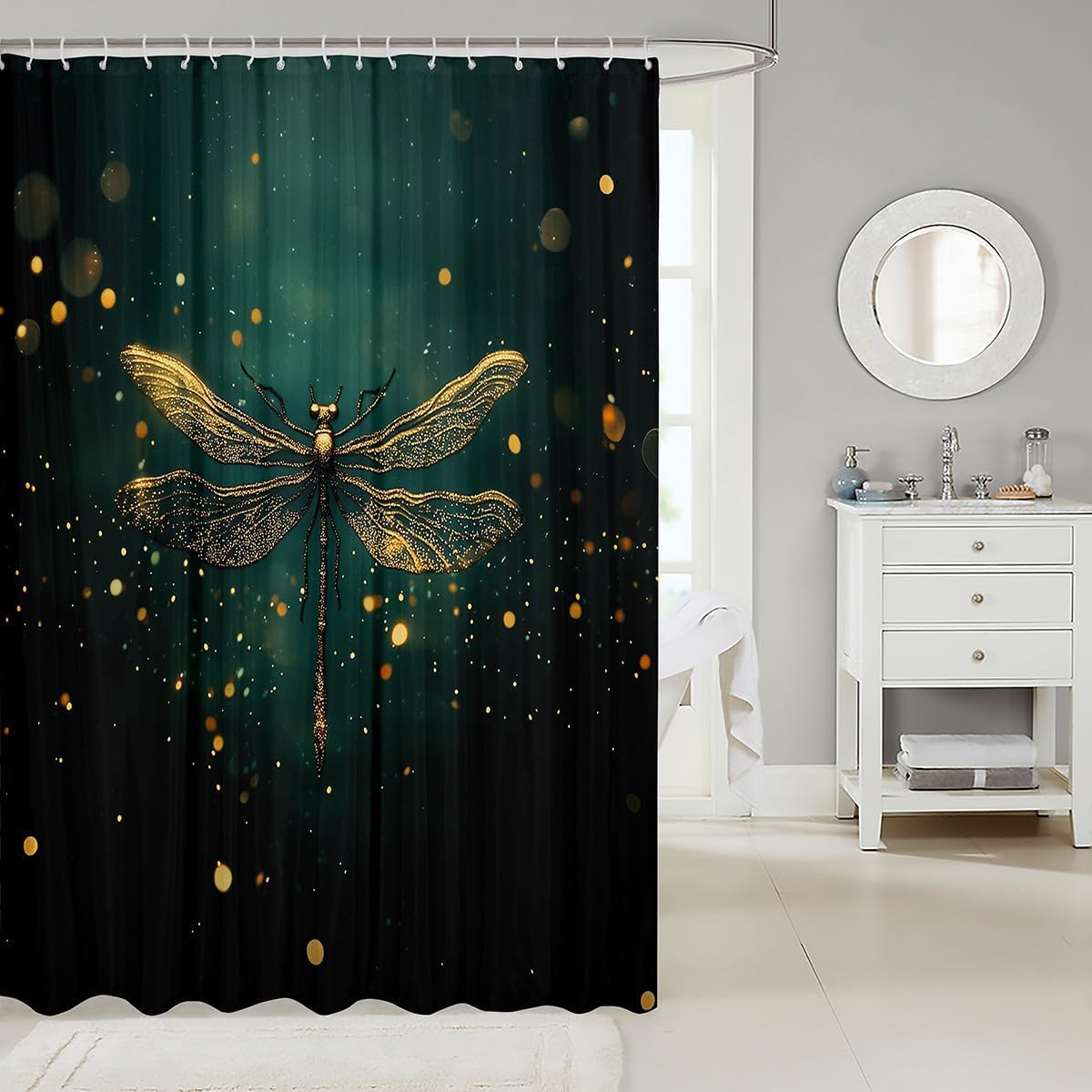 JeaneloiuDragonfly Shower Curtain Set