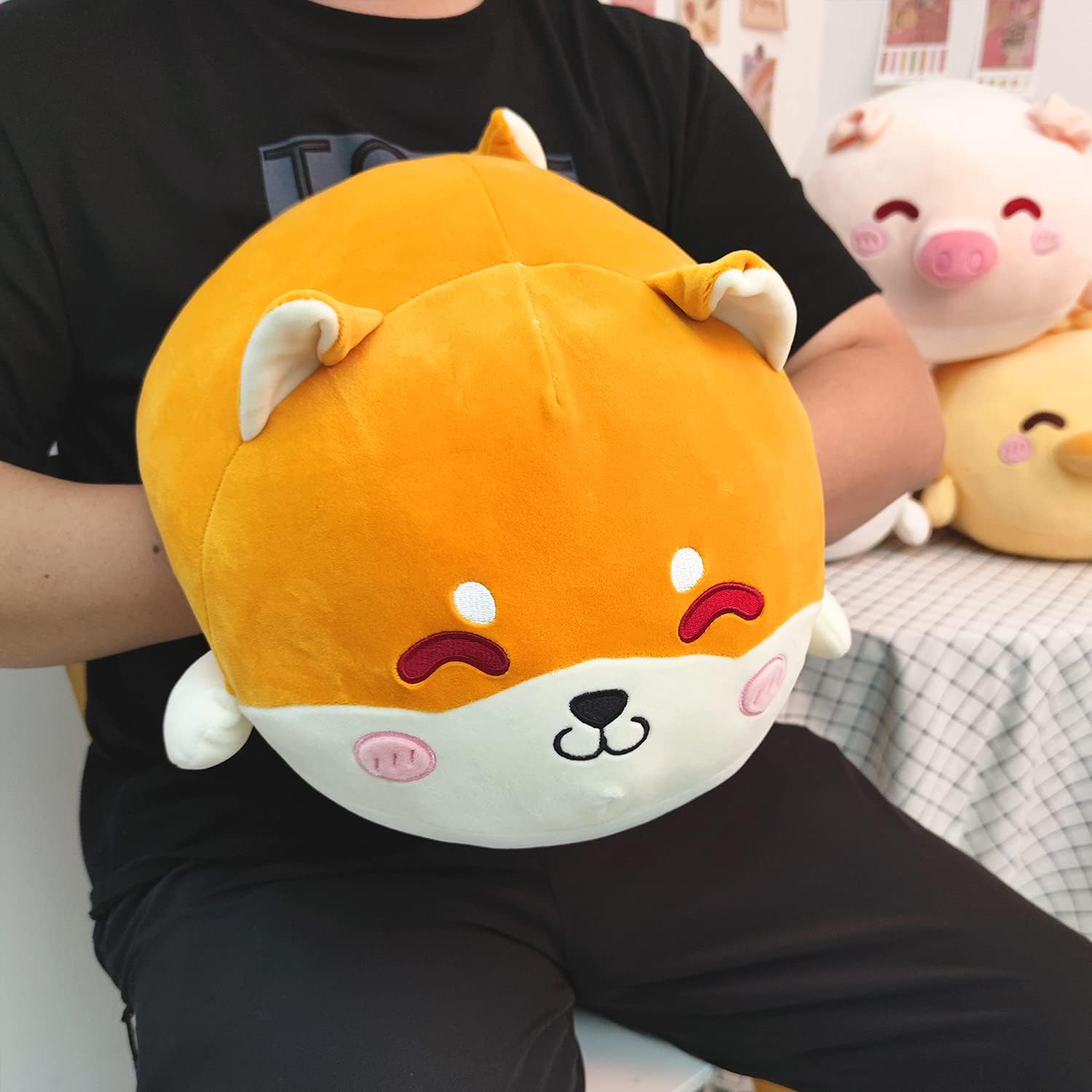 ARELUX Shiba Inu Plush Pillow Kawaii Stuffed Animal Pillow for Kids Adults
