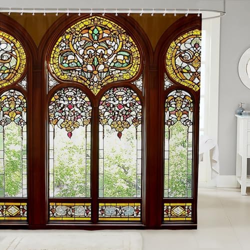 Feelyou Door Print Shower Curtain 72inx72in