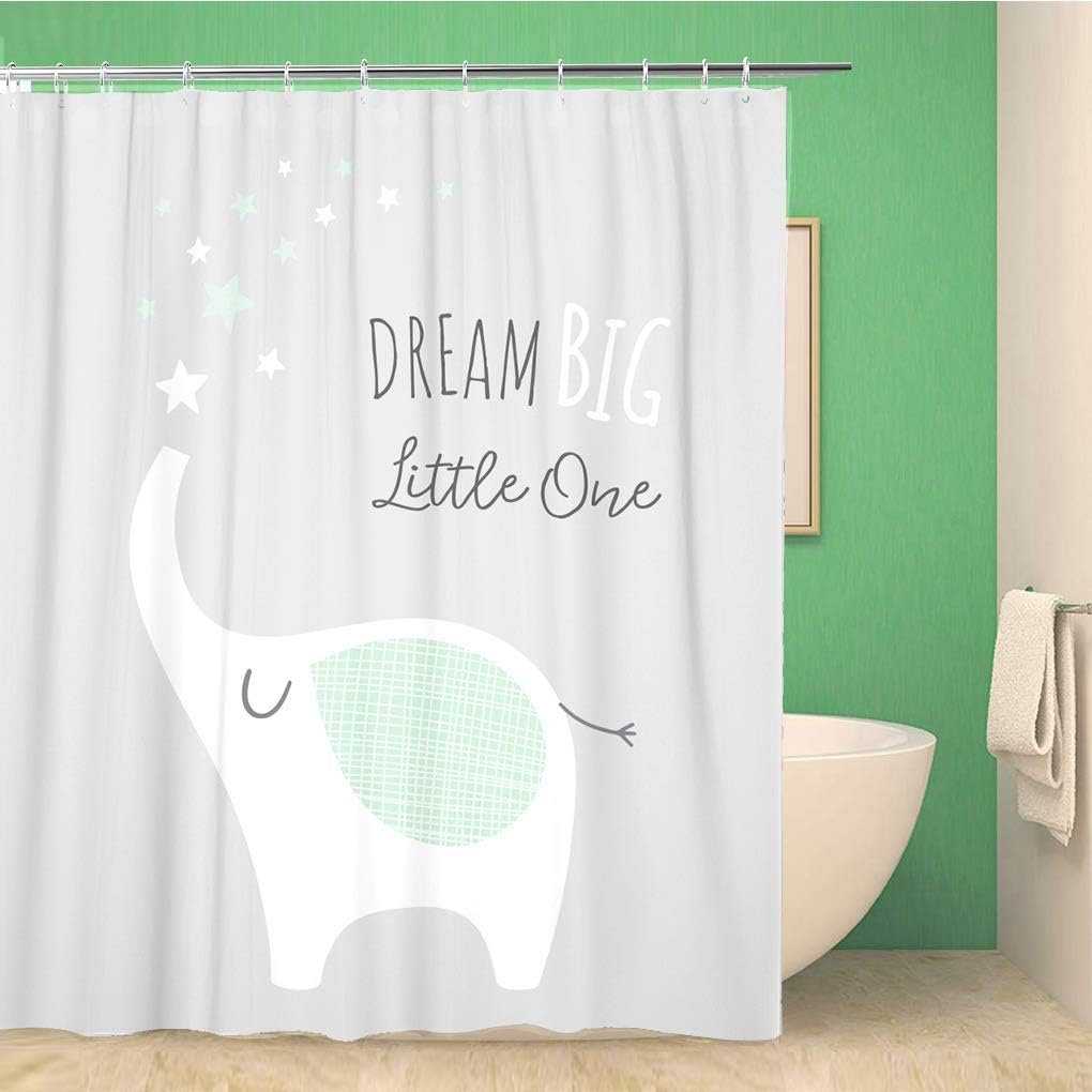 60x72 inch shower curtain set with elephants