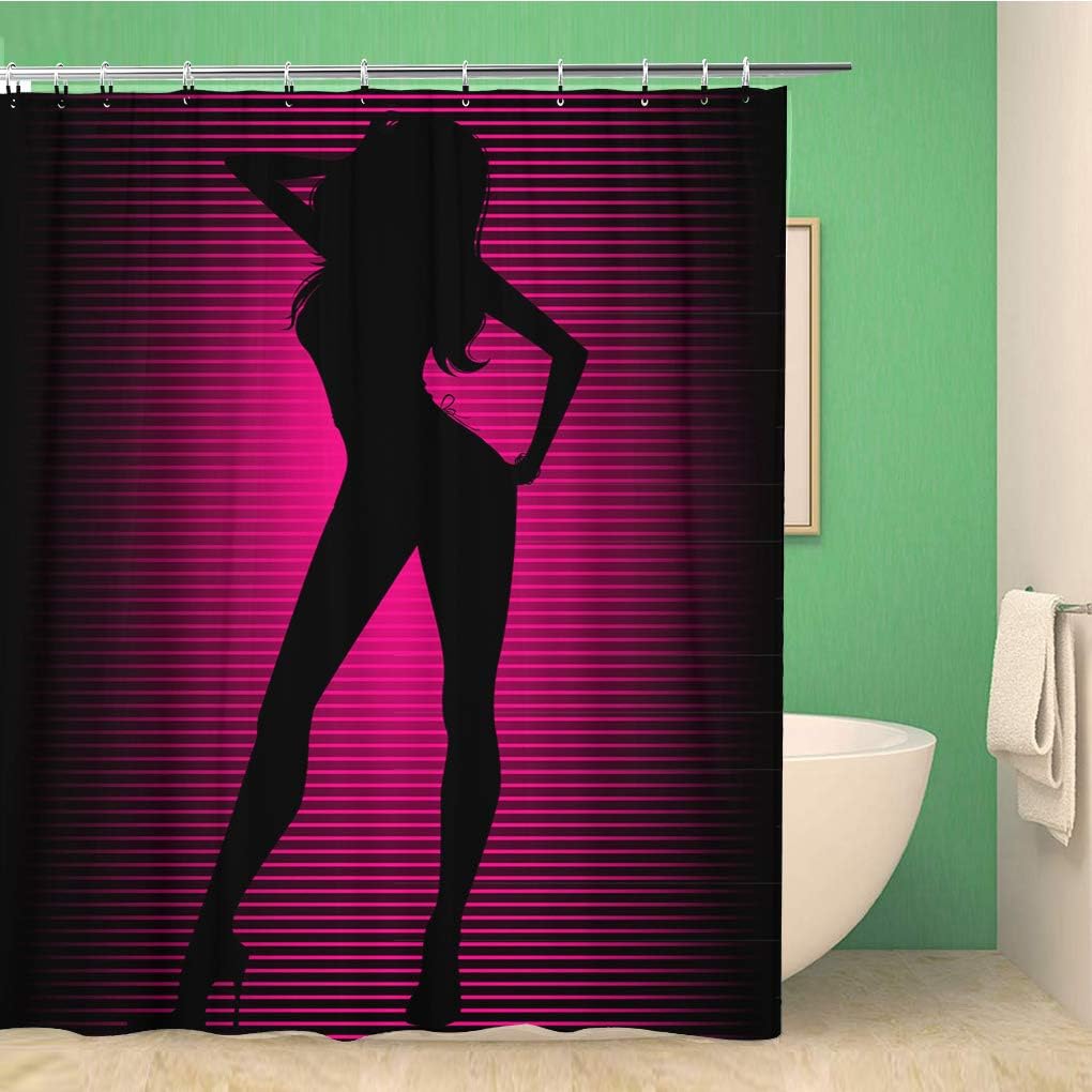 72x72 Inches Shower Curtain Set with 12 Hooks