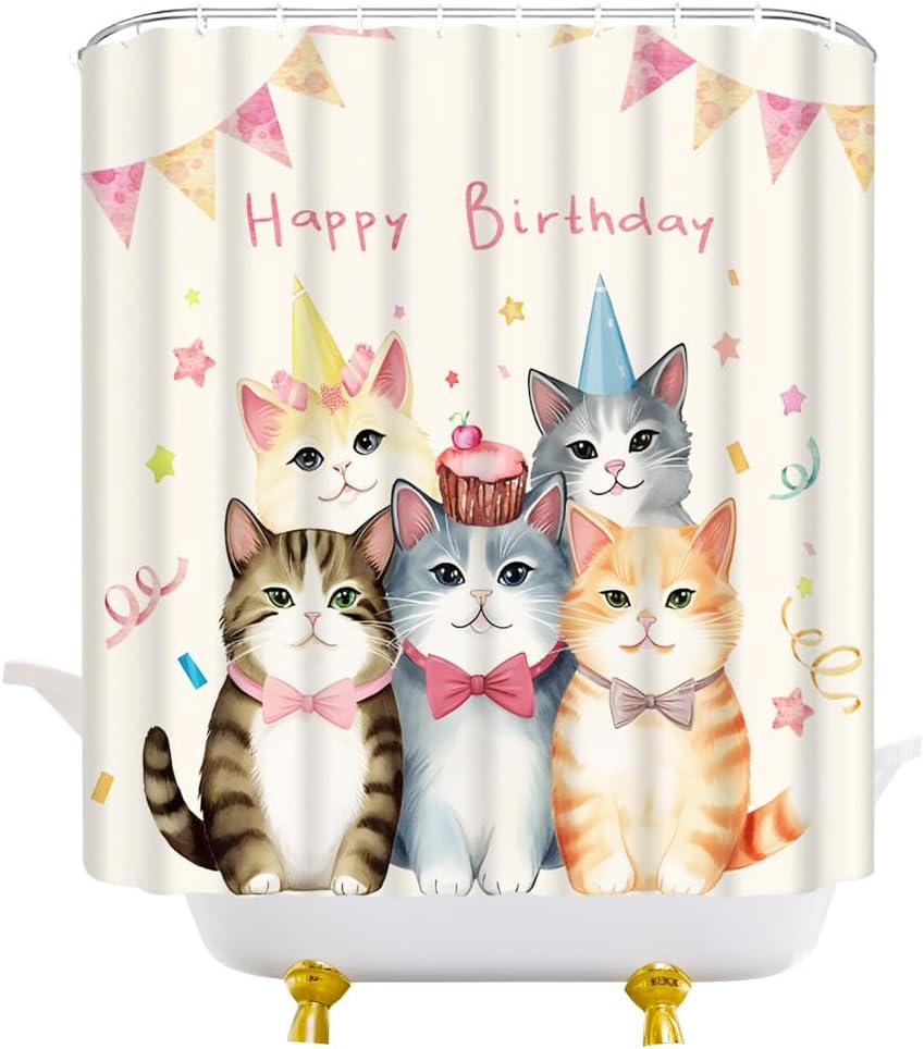 Happy Birthday Rustic Corner Shower Curtain Set