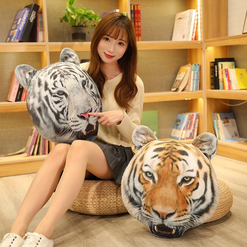 18-Inch Realistic Tiger Head Plush Toy Perfect for Kids