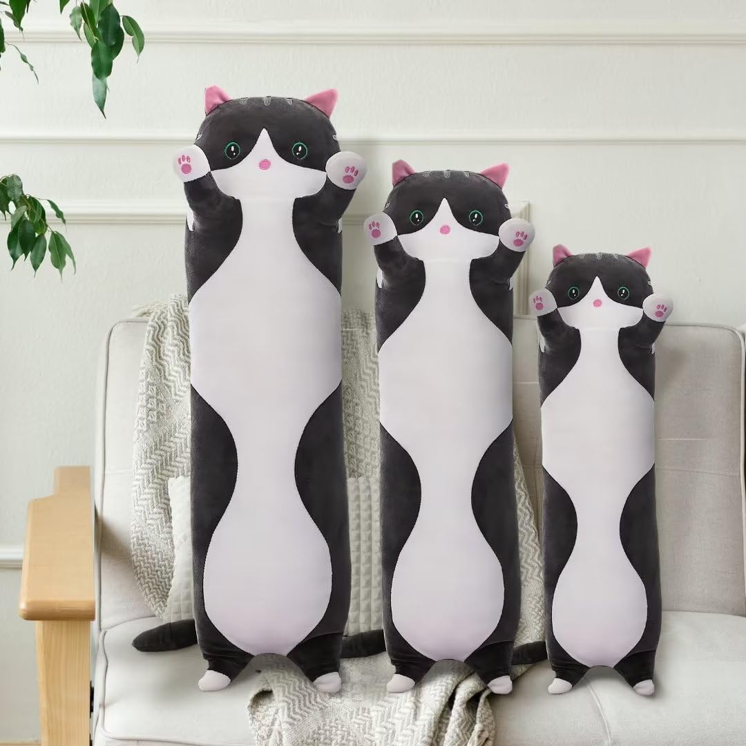 Smpressive Long Plush Cat Pillow Plushie Gift for Kids or girlfriends