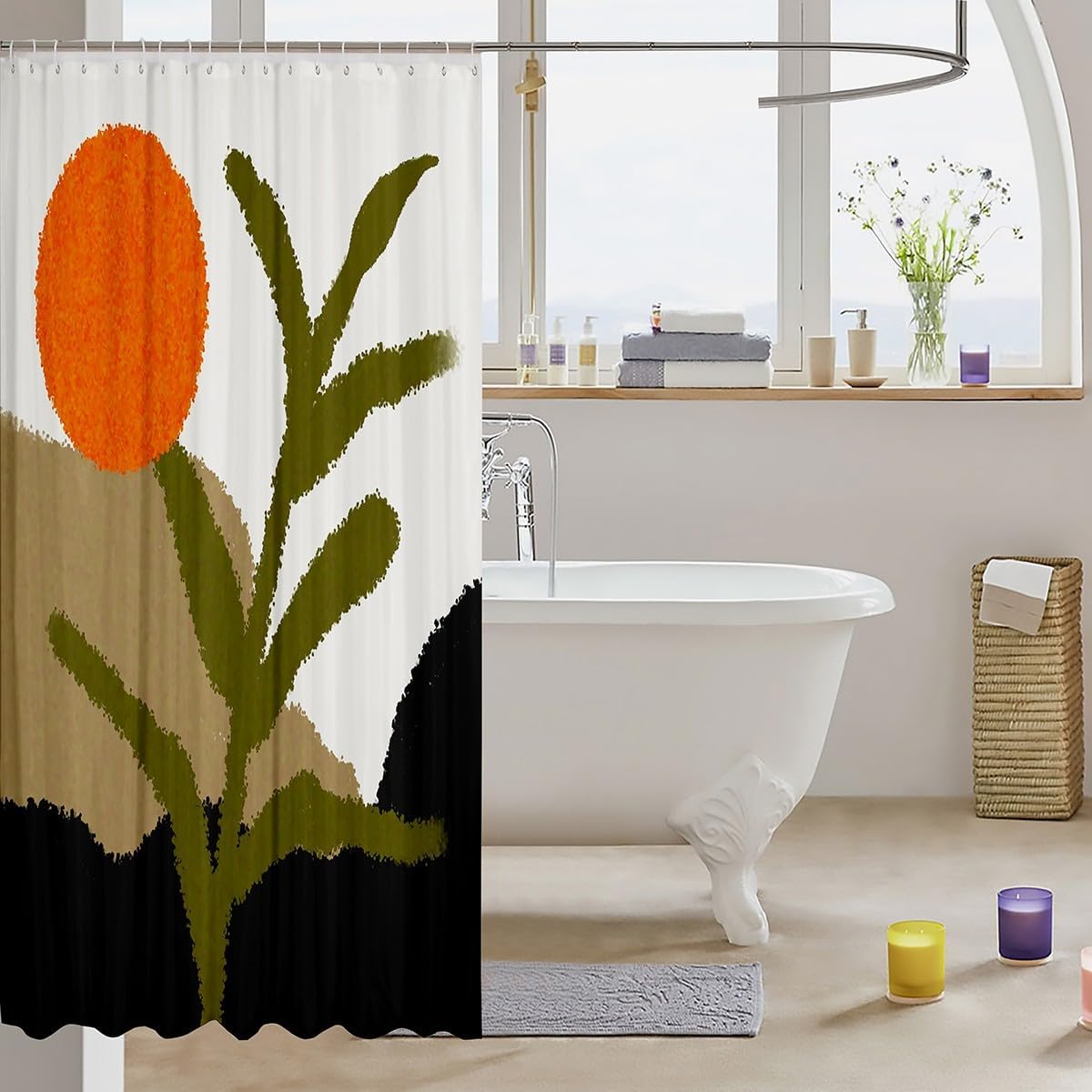 Feelyou Abstract Floral Vulnerable Bath curtains set for Kids