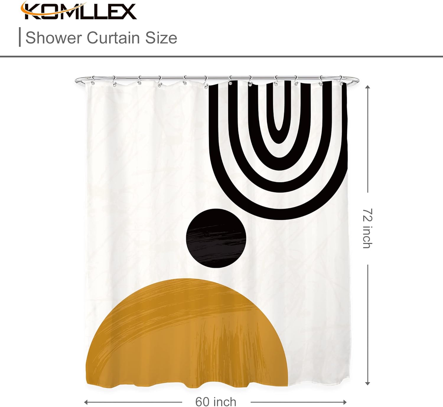 KOMLLEX Cute Mid Century Shower Curtain Set for Modern Aesthetics