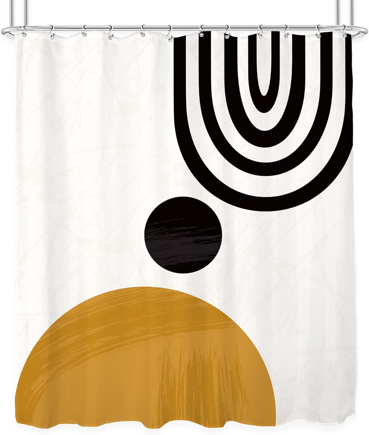 KOMLLEX Cute Mid Century Shower Curtain Set for Modern Aesthetics