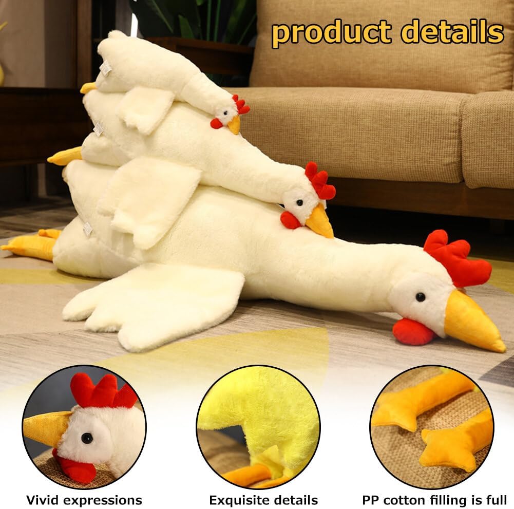 Yuthsona Chicken Plush Pillow Cozy Realistic Design for Kids Adults