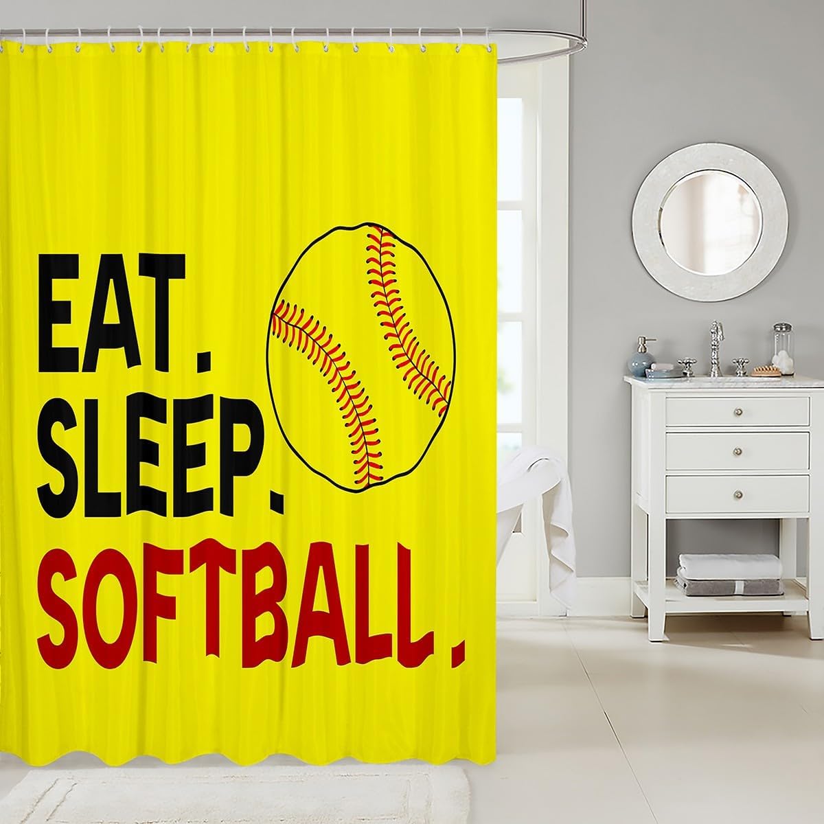 Feelyou Softball Shower Curtain Sports Theme 72x78