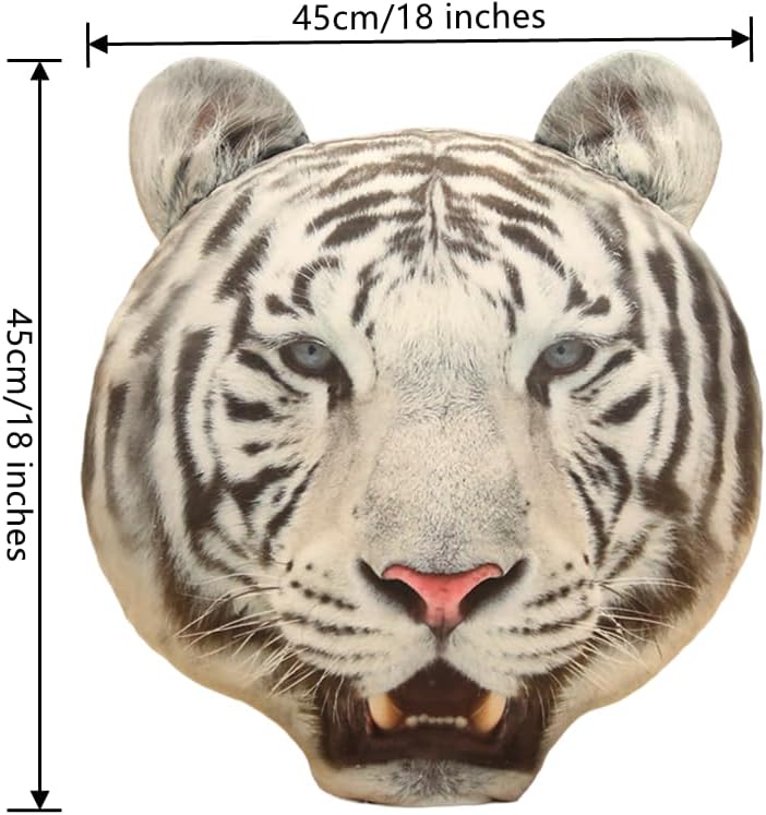 18-Inch Realistic Tiger Head Plush Toy Perfect for Kids