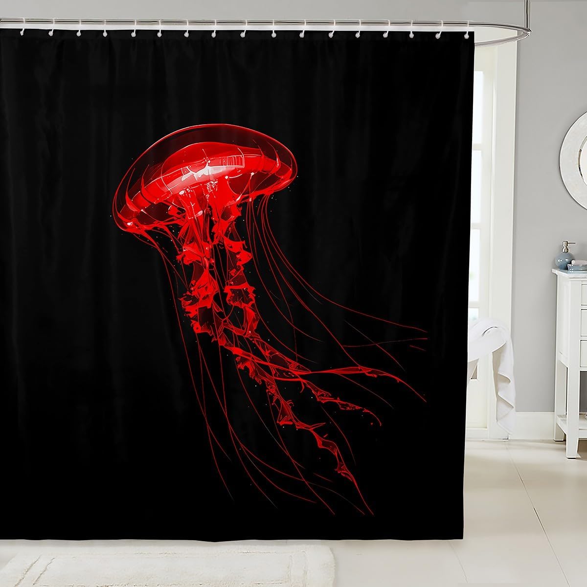Fun Jellyfish Shower curtain for Kids Ocean-Themed Durable Washable