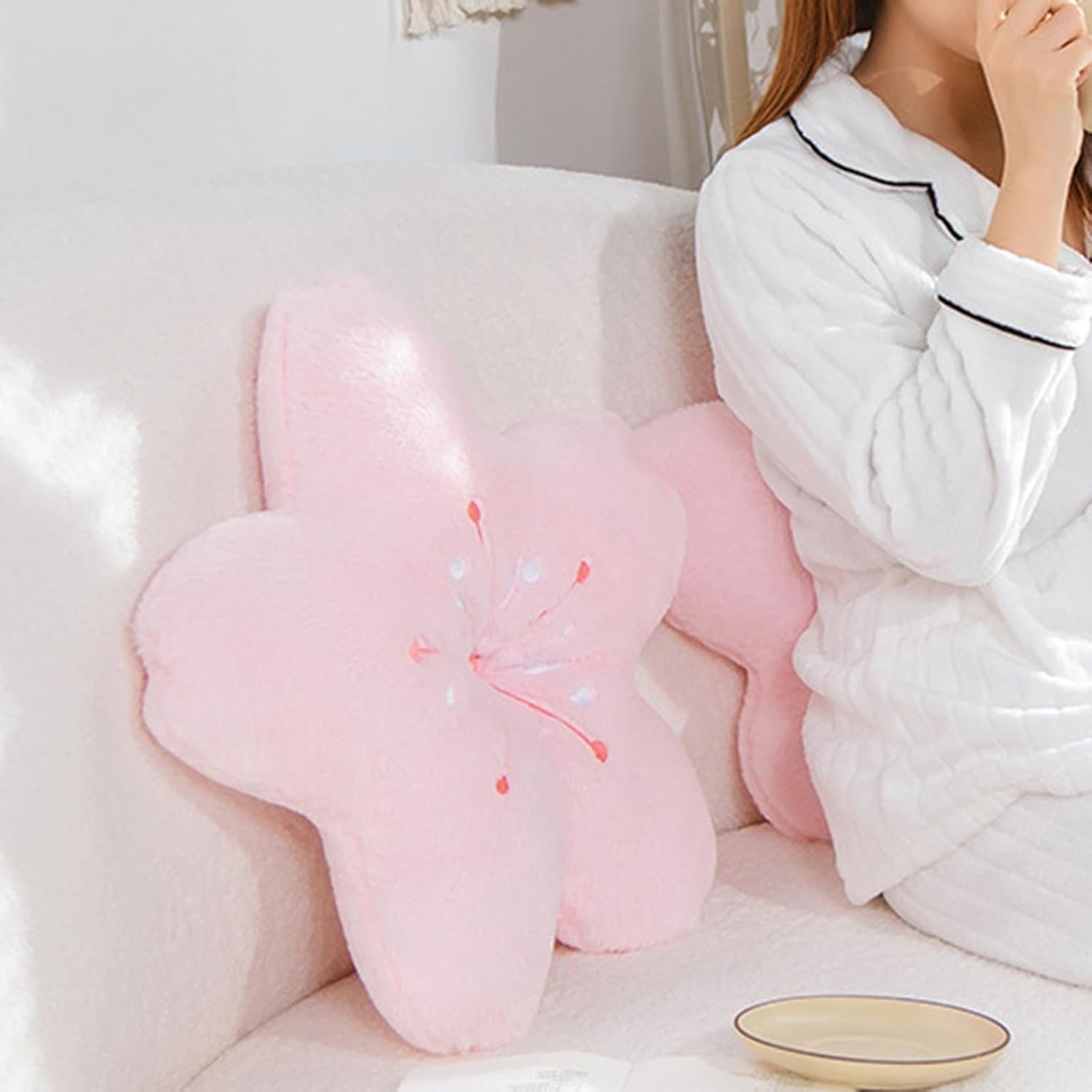 Cherry Blossom Plush Pillow - Kawaii Design
