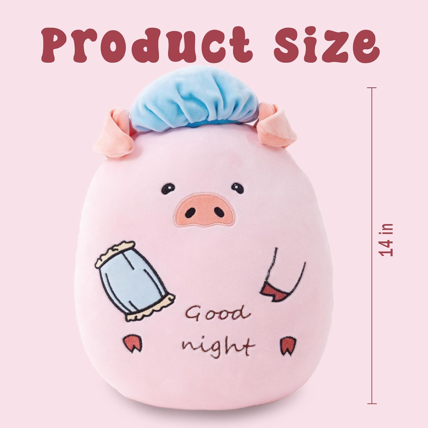 14 Farm Pig Plush Pillow for Kids Adults
