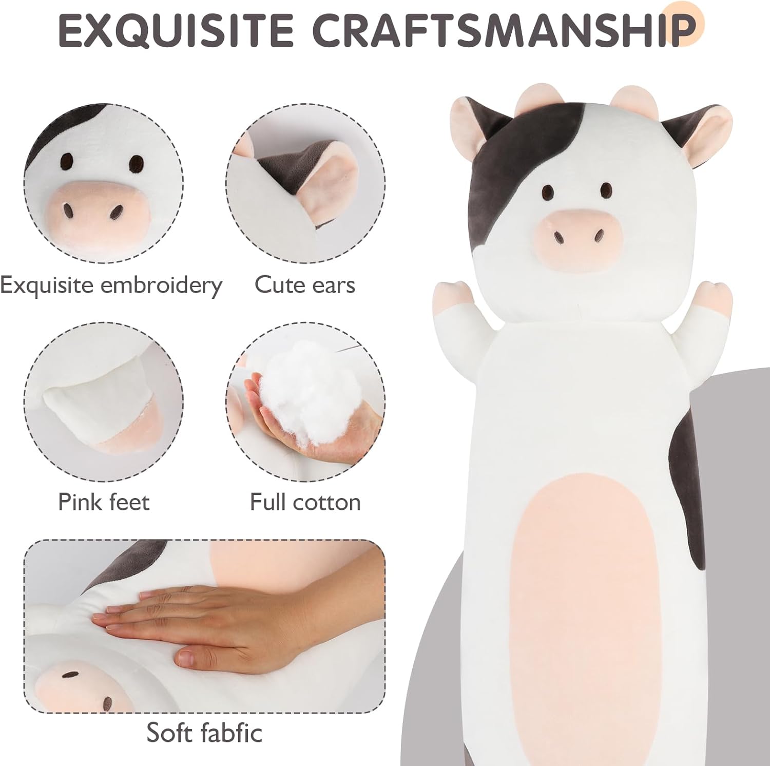 36-inch Milk Cow Plush Pillow