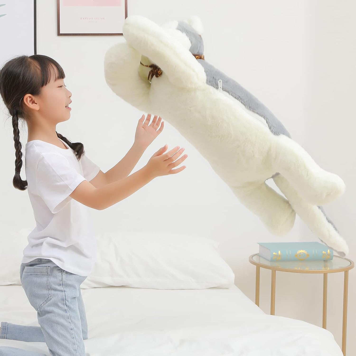 Big Comfy Husky Dog Plush Toy for Kids and Adults 32-inch