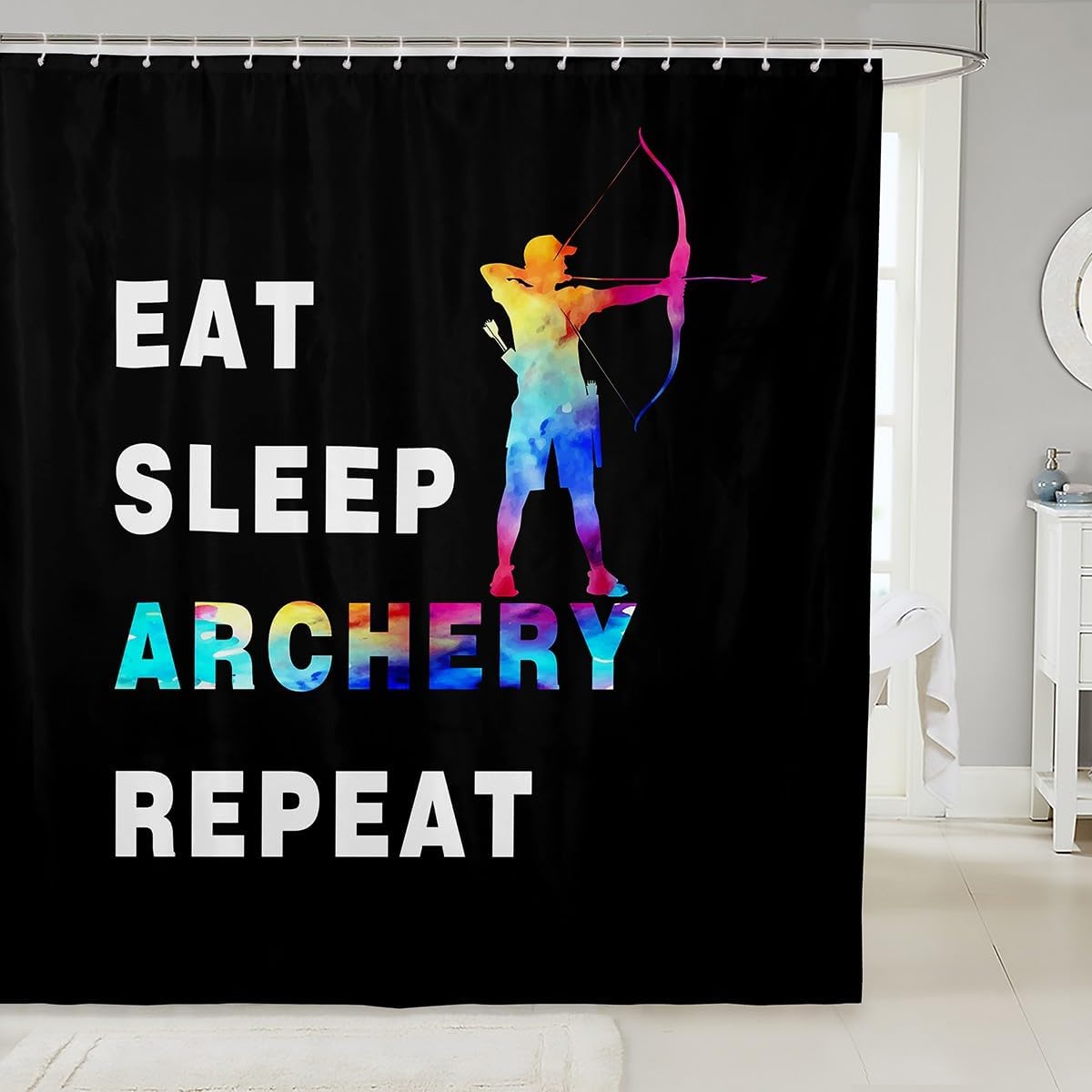 Feelyou Archery Bath Curtain Set 72x72 Soft Waterproof Machine Washable Fun Design