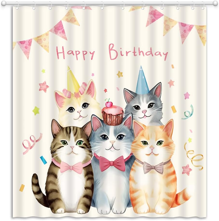Happy Birthday Rustic Corner Shower Curtain Set