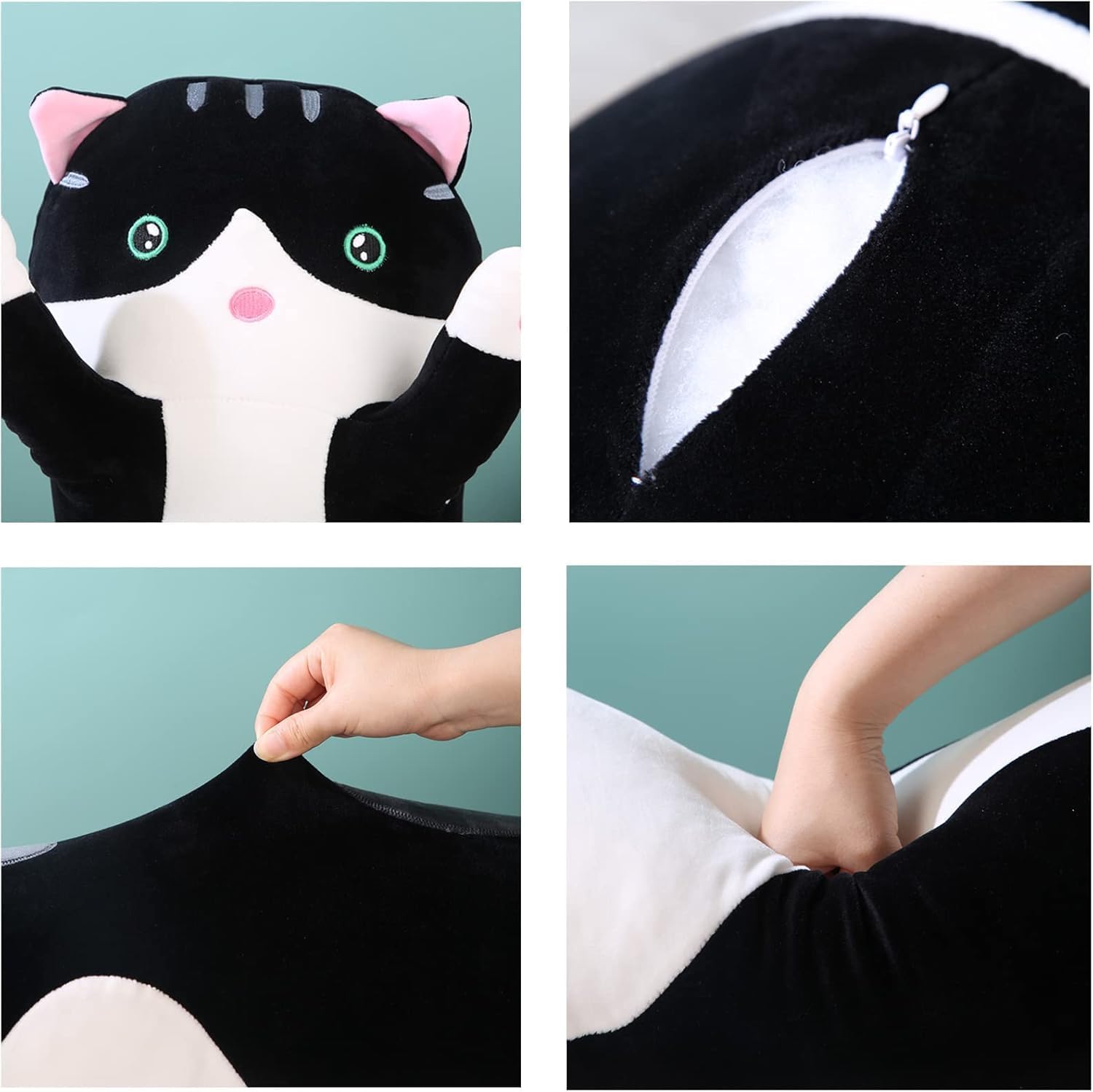 Smpressive Long Plush Cat Pillow Plushie Gift for Kids or girlfriends