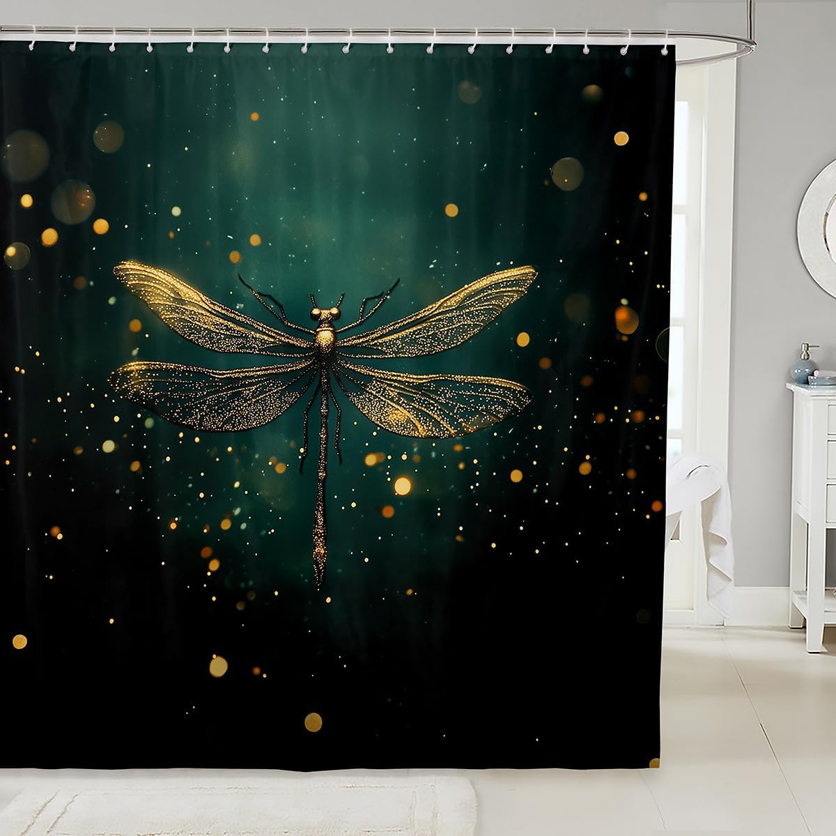 JeaneloiuDragonfly Shower Curtain Set