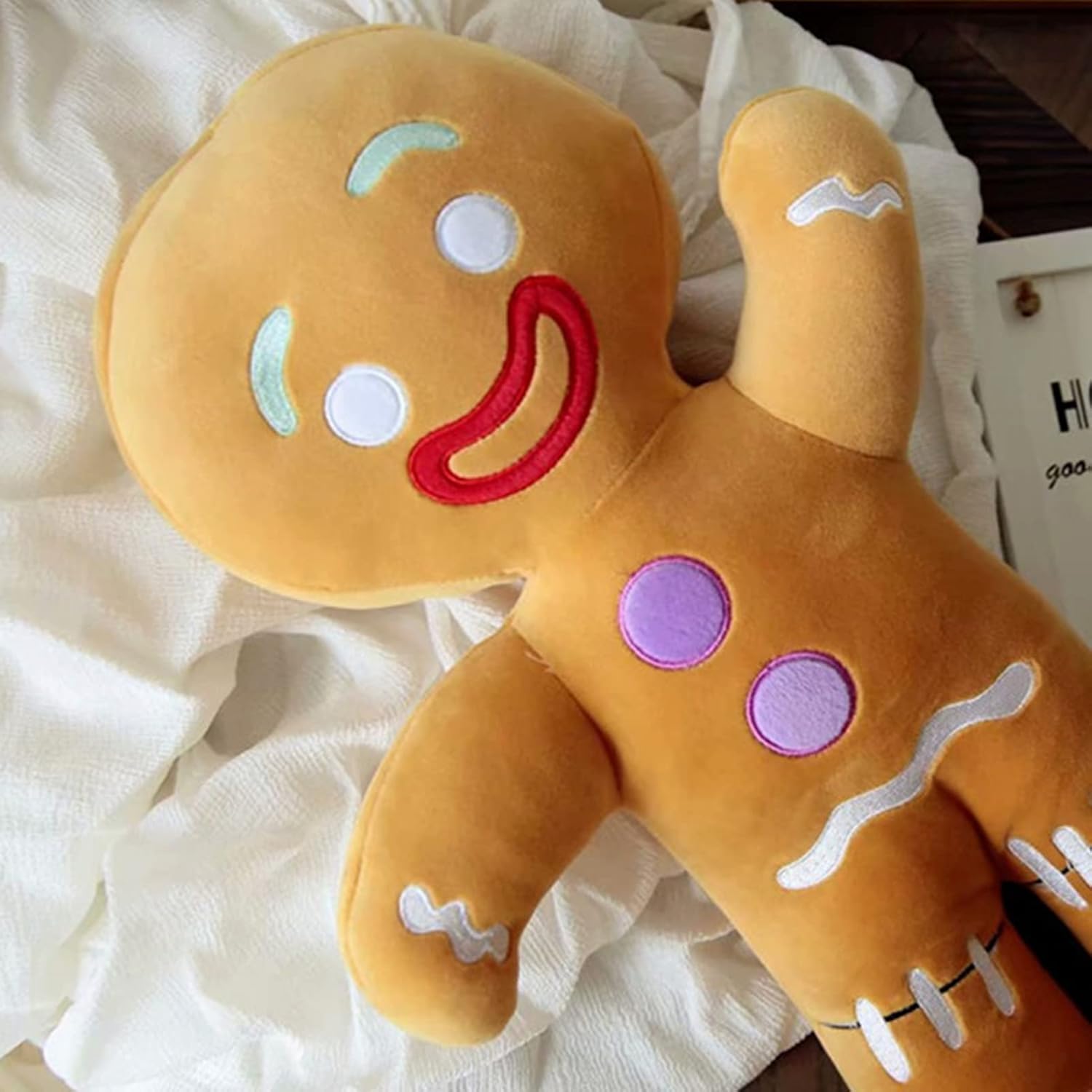 Walbest Gingerbread Man Plush Toy Christmas Decor Throw Pillow