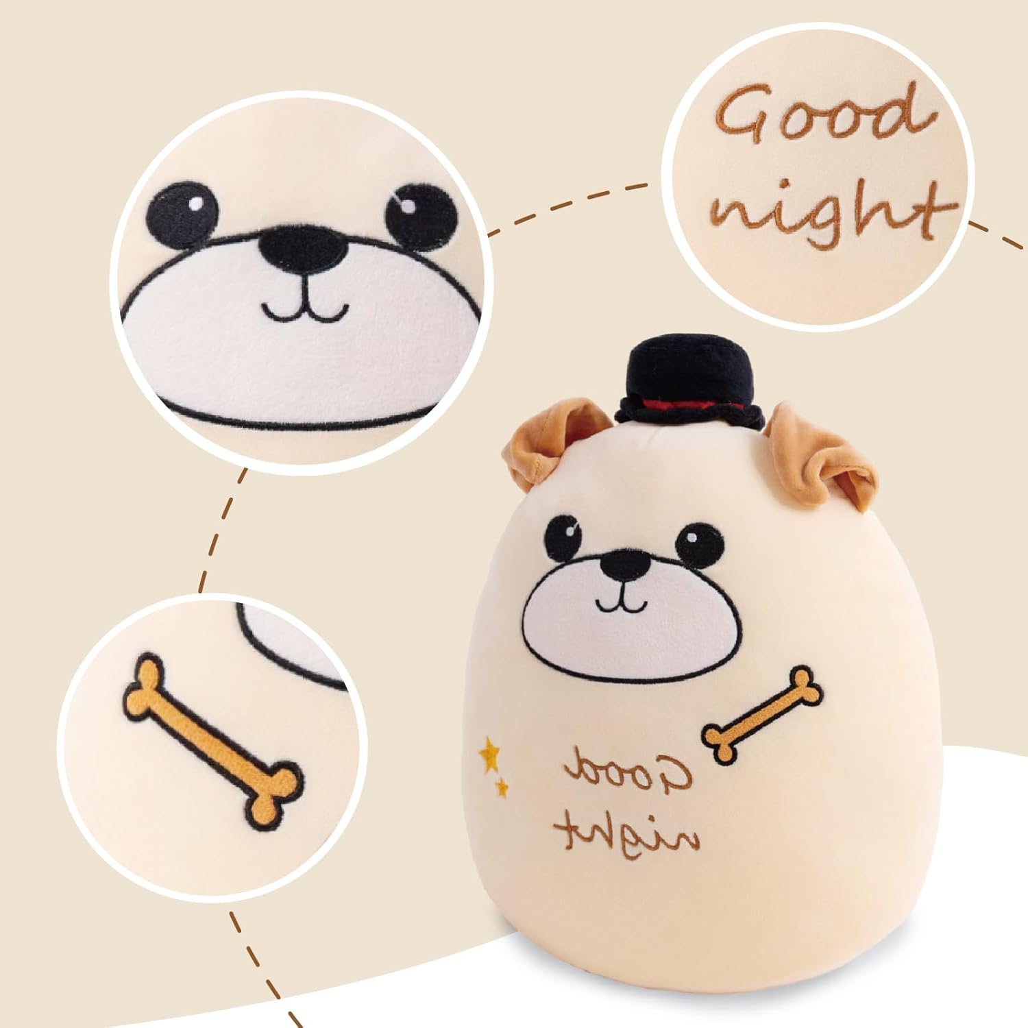 12-Inch cuddly dog plush pillow for adults children