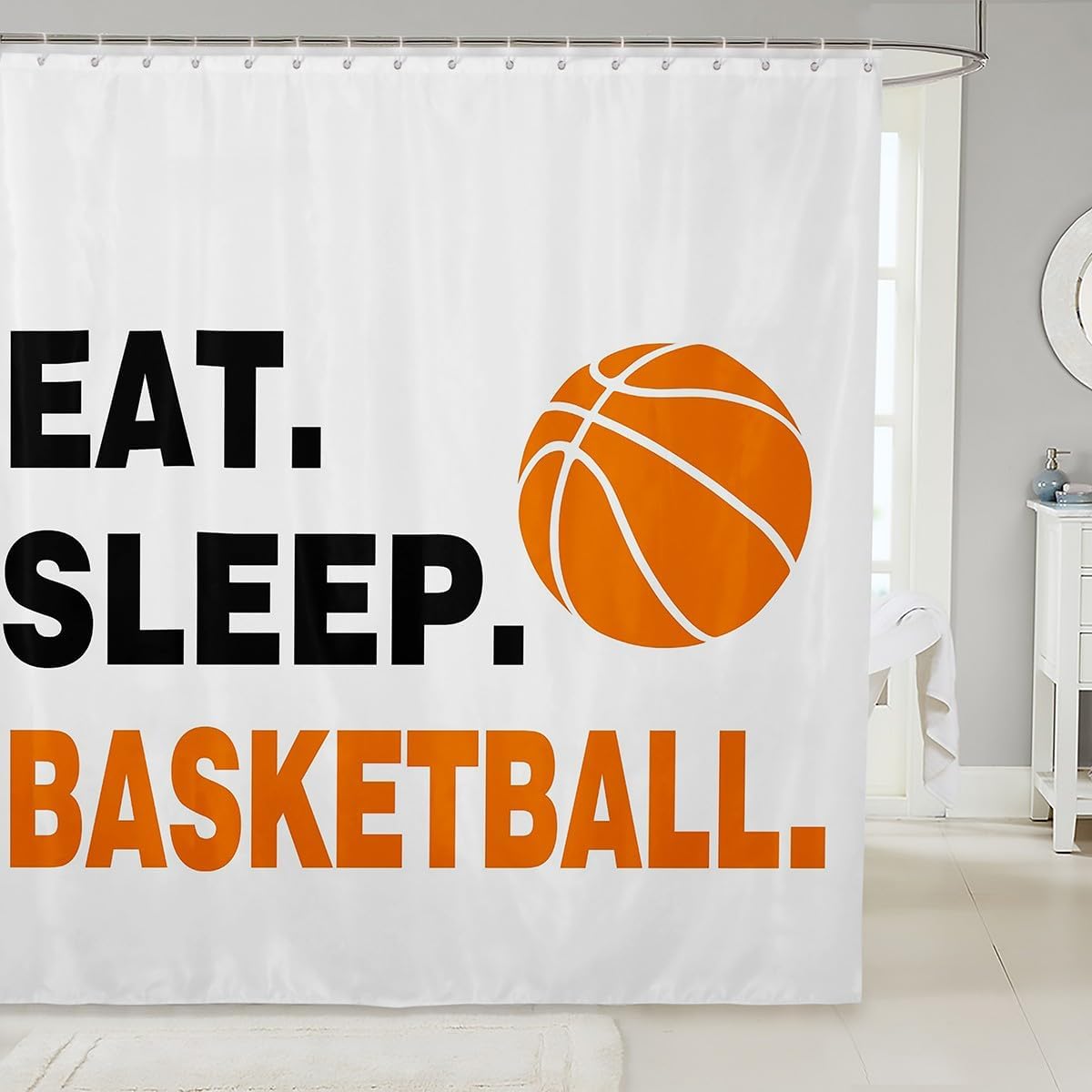 Feelyou Basketball Shower Curtain Gymnastics Kids Washable Bath