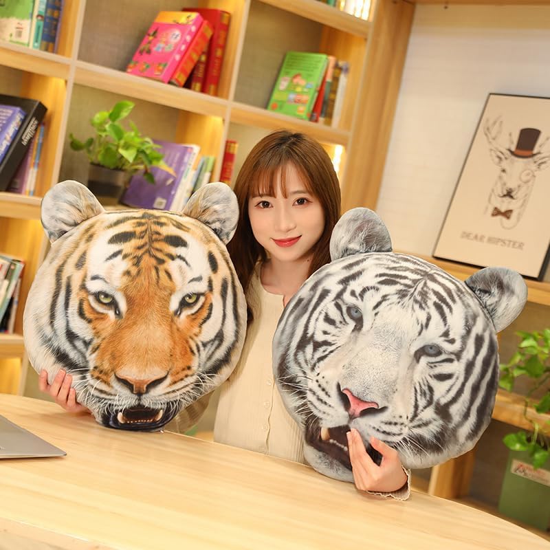 18-Inch Realistic Tiger Head Plush Toy Perfect for Kids