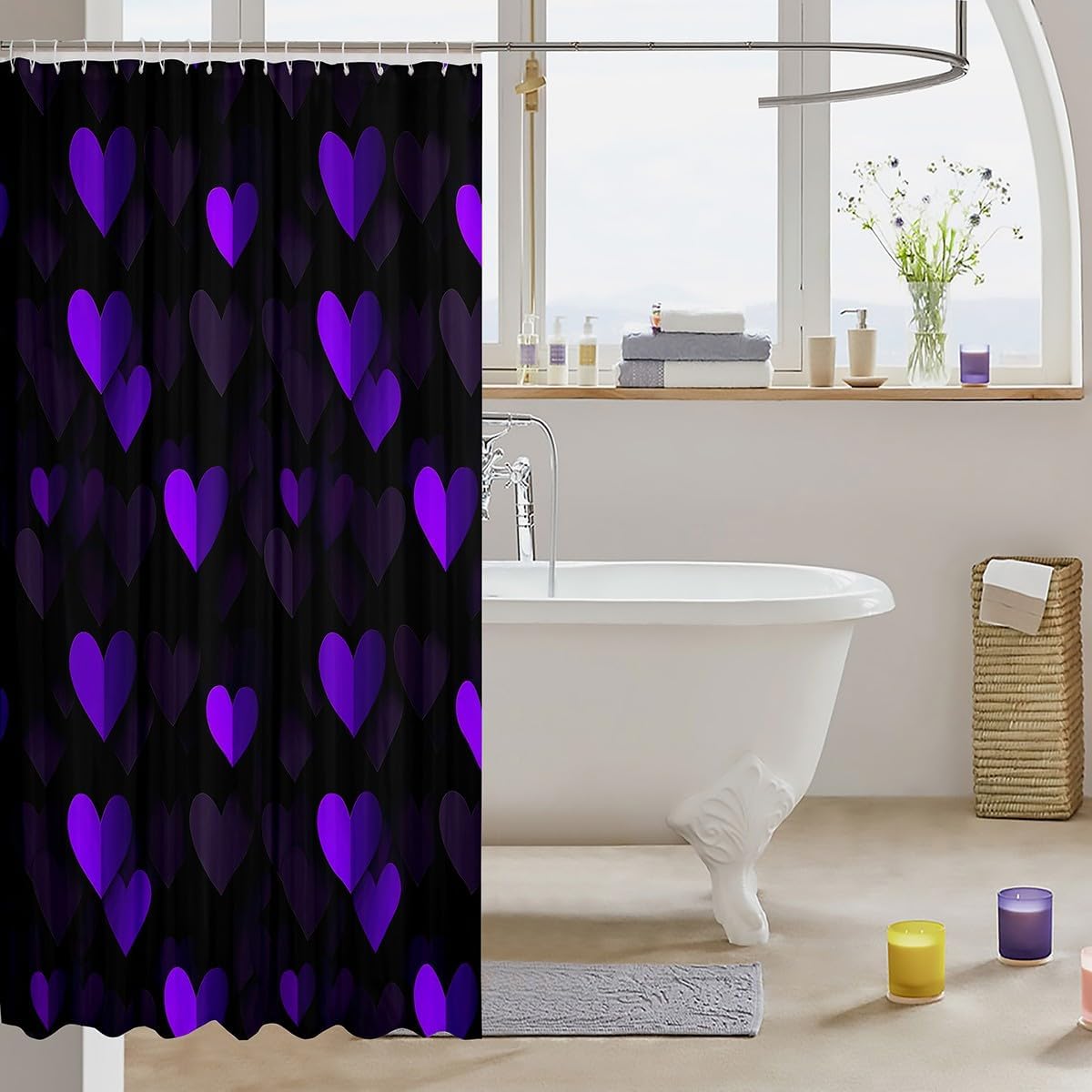 Fun Washable Bath Curtains for Kids 72x72 Set