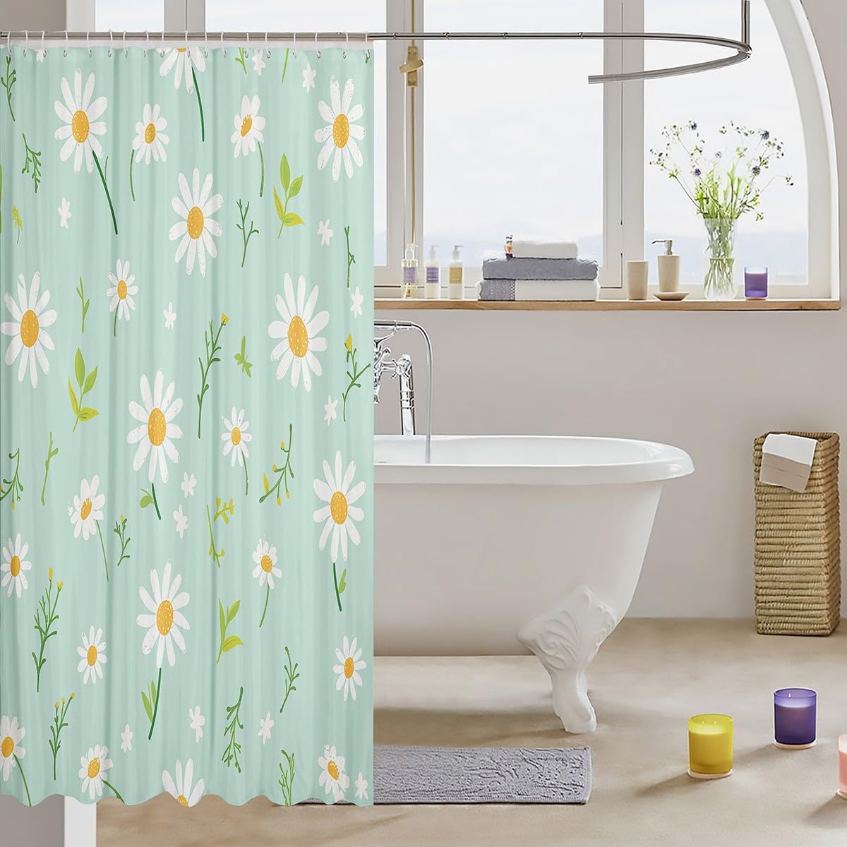 Manfei Kids Cute Flower Shower Curtains