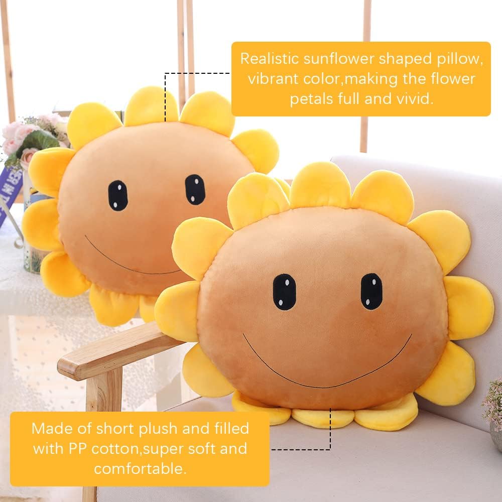 Sunflower Plush Pillow Perfect Hand Warmer Cozy Toy Doll for Sofa Bed