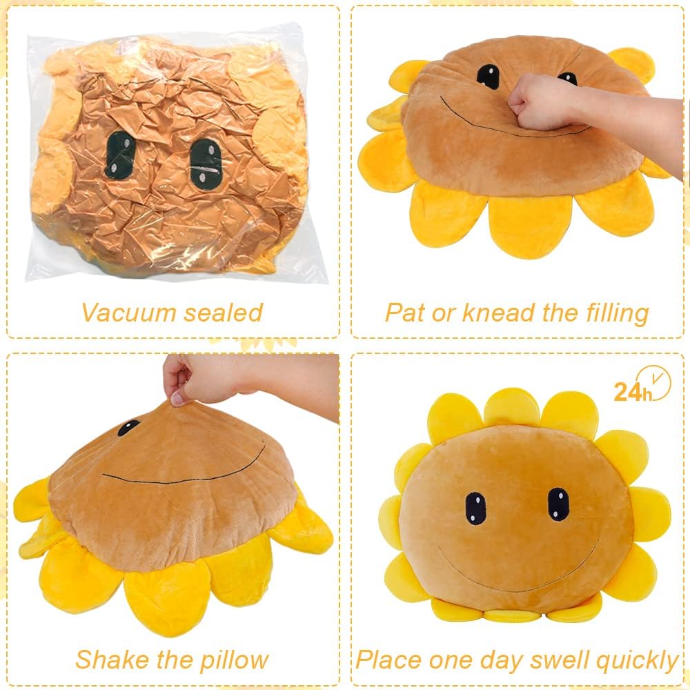 Sunflower Plush Pillow Perfect Hand Warmer Cozy Toy Doll for Sofa Bed