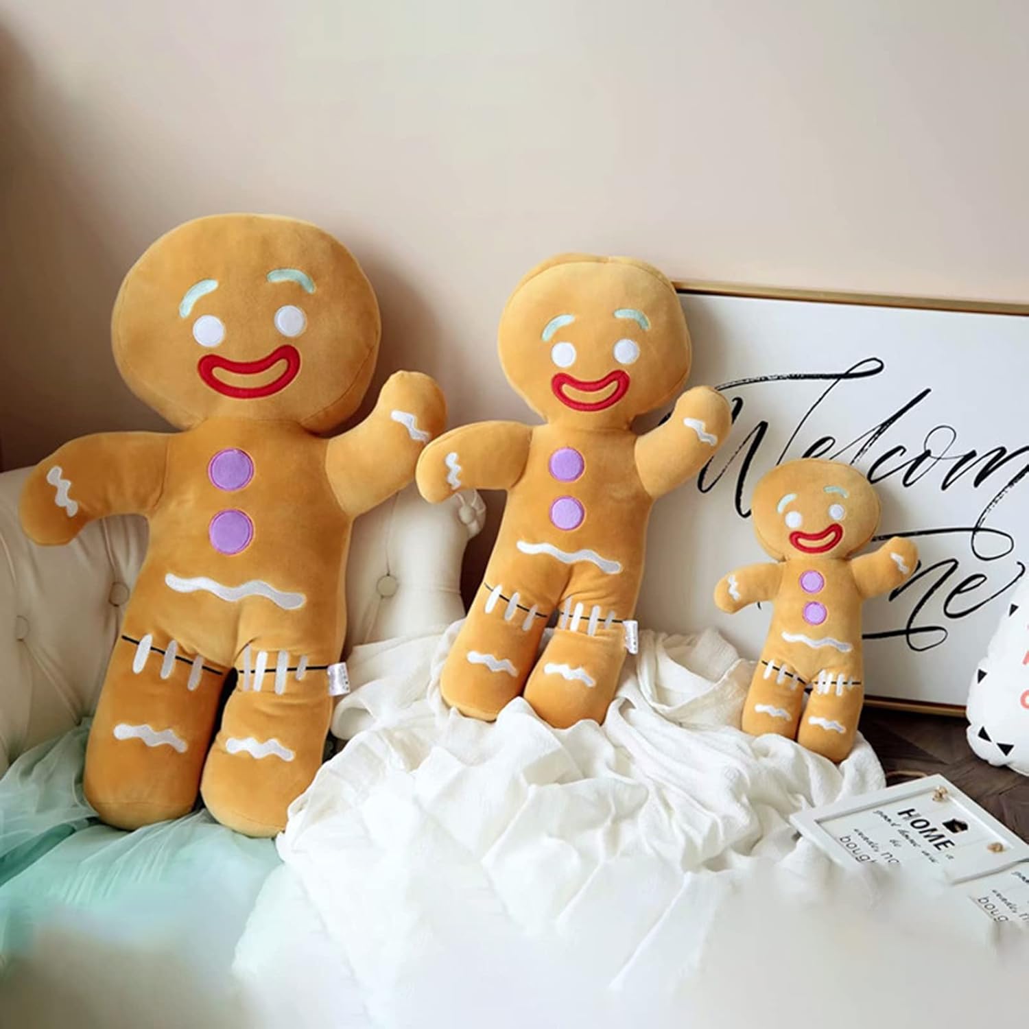 Walbest Gingerbread Man Plush Toy Christmas Decor Throw Pillow